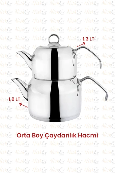 Kahramanlar Delux 4 Parça Çaydanlık Takımı - Orta Boy Platin - 2