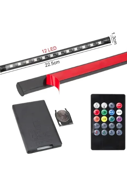 24 VOLT ARAÇ İÇİ AYAK ALTI SESE VE MÜZİĞE DUYARLI KUMANDALI RGB LED AYDINLATMA - Resim 3
