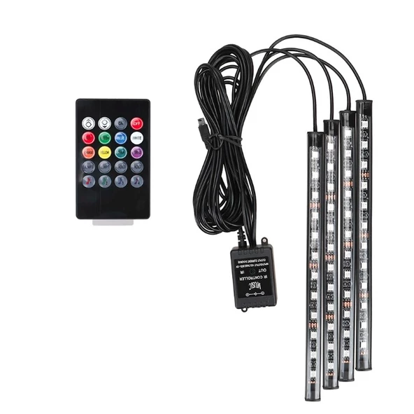24 VOLT ARAÇ İÇİ AYAK ALTI SESE VE MÜZİĞE DUYARLI KUMANDALI RGB LED AYDINLATMA
