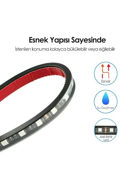 24 VOLT ARAÇ İÇİ AYAK ALTI SESE VE MÜZİĞE DUYARLI KUMANDALI RGB LED AYDINLATMA - Resim 4