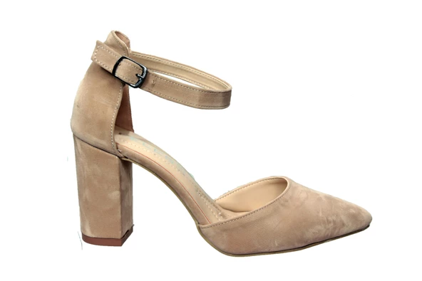 FELES Ten Süet Kadın Topuklu  Karnıyarık Ayakkabı - Resim 2