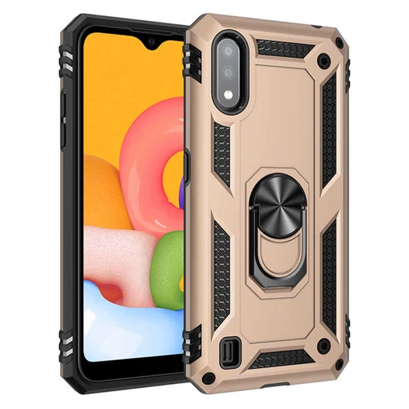 Galaxy A01 Yüzüklü Standlı Manyetikli Armor Vega Zırh Kılıf - 8