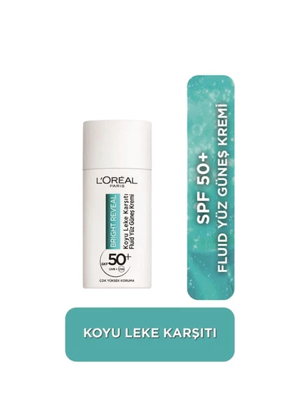 L'oréal Paris Bright Reveal Spf 50+ Koyu Leke Karşıtı Fluid Günlük Yüz Güneş Kremi 50ML