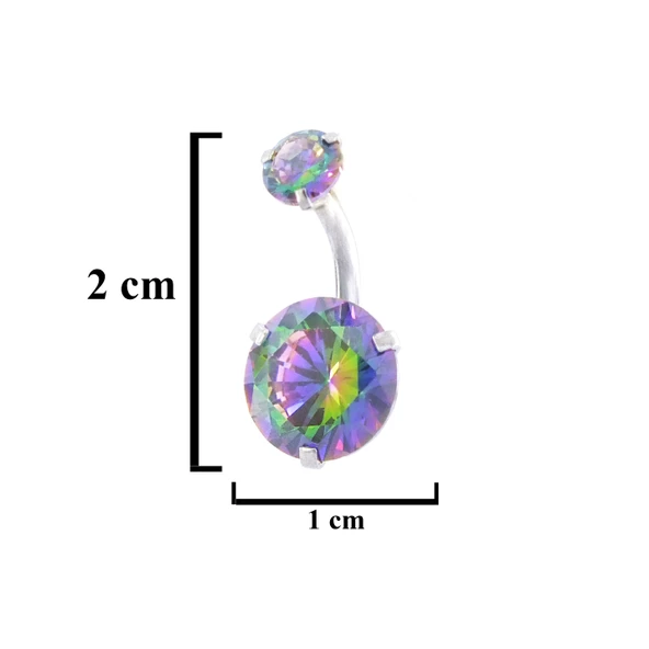 316L Çelik Mor Zirkon Taşlı Piercing PRC-206 - 2