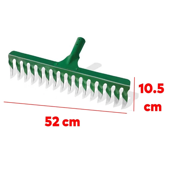 Metal Burgulu Bahçe Tarla Tırmık 18 Diş Çim Peyzaj Yaprak Ot Saman Temizleme Toprak İşleme Tırmığı - 2