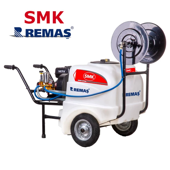 Smk 200 Litre Arabalı VT22 Pompalı Makaralı Benzinli Motorlu İlaçlama Makinası