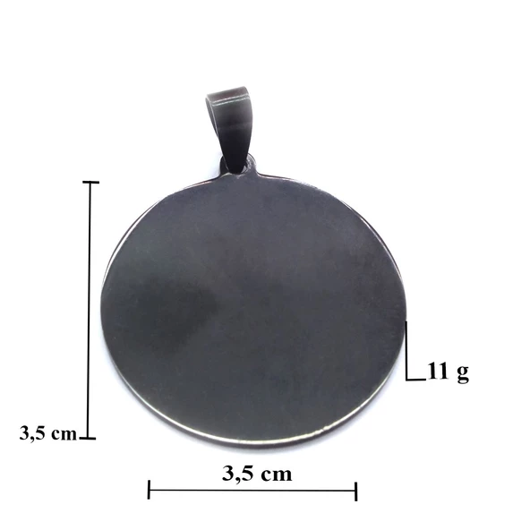 FerizZ 316L Çelik Siyah Yuvarlak Kolye Ucu TGR-554 - Resim 4