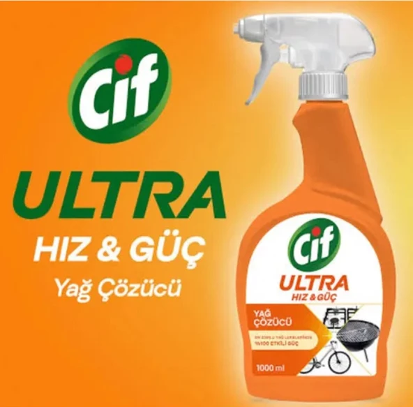 Cif Ultra Hız & Güç Yağ Çözücü Sprey Leke ve Kir Çıkarıcı 1 L