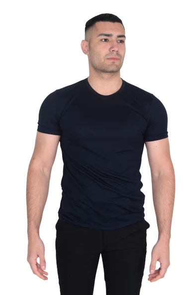 Erkek Sıfır Yaka Floş T-SHIRT - 12