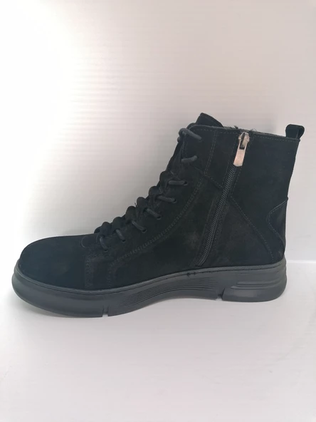 FRANCO MEN SİYAH SÜET HAKİKİ DERİ FERMUARLI BOT - Resim 2