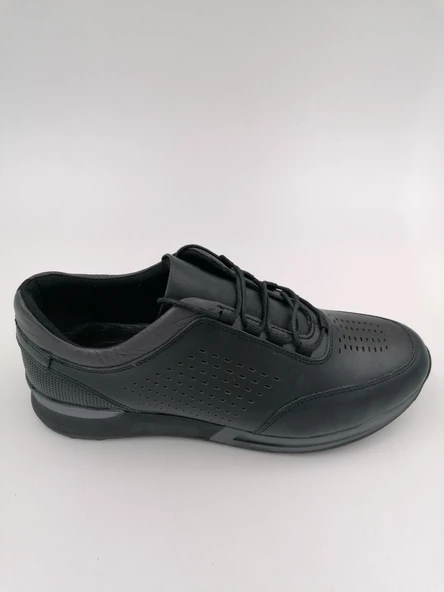 SOLMAZ MKT1065 SİYAH HAKİKİ DERİ CASUAL AYAKKABI