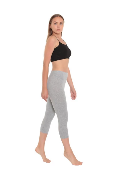 Almila Pamuk Elastan (Likralı) Yüksekbel Kapri Kadın Tayt 2002 - 12