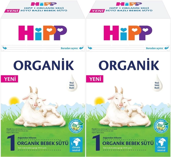 Hipp Organik Keçi Sütü Bazlı Devam Sütü 400GR No:1 (0-6 Ay) (2 Li Set)