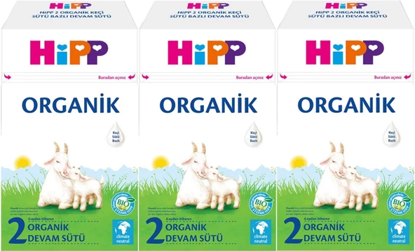 Hipp Organik Keçi Sütü Bazlı Devam Sütü 400GR No:2 (6.Aydan İtibaren) (3 Lü Set) ürün görseli