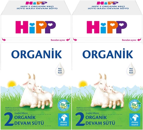 Hipp Organik Keçi Sütü Bazlı Devam Sütü 400GR No:2 (6.Aydan İtibaren) (2 Li Set) ürün görseli
