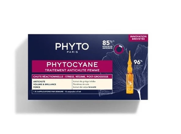 Phyto Phytocyane Kadınlar İçin Dönemsel Saç Dökülmesi Karşıtı Bakım 12 Ampul x 5 ml