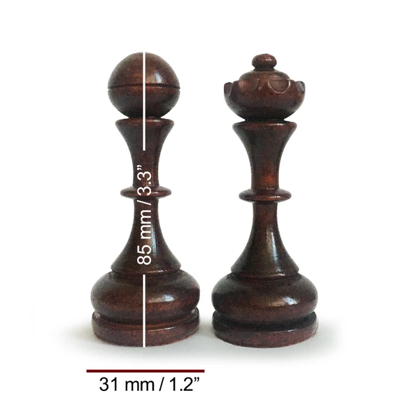 El Yapımı Şimşir Satranç Taşı Nazik At 85mm Krem-Kahve - 4