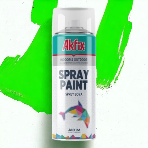 Akfix Kalıcı Akrilik Sprey Boya Parlak Yeşil 400 ml Tasarım Metal Ahşap Plastik Beton Yüzey Boyama - 5