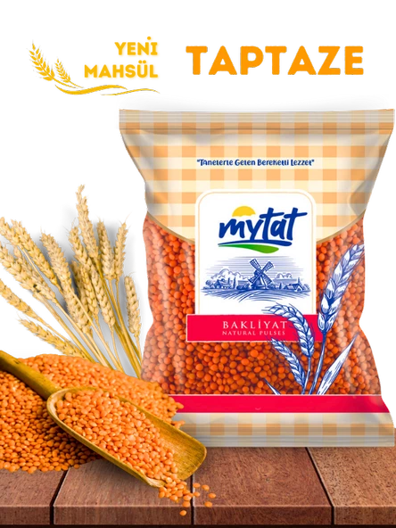 Mytat Doğal Yerli Üretim Kırmızı Futboltane Mercimek 2.5 kg - 2
