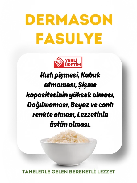 Mytat Doğal Yerli Üretim Dermason Fasulye 8.5 MM 1 kg - 4