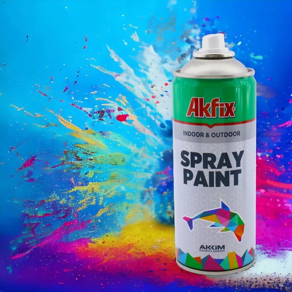 Akfix Kalıcı Akrilik Sprey Boya Parlak Mavi 400 ml Tasarım Metal Ahşap Plastik Beton Yüzey Boyama - 6