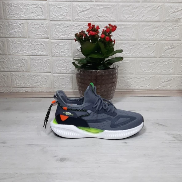 M.P 1659 Gri Renk Kaymaz Rahat HAfif Spor Ayakkabı - 10
