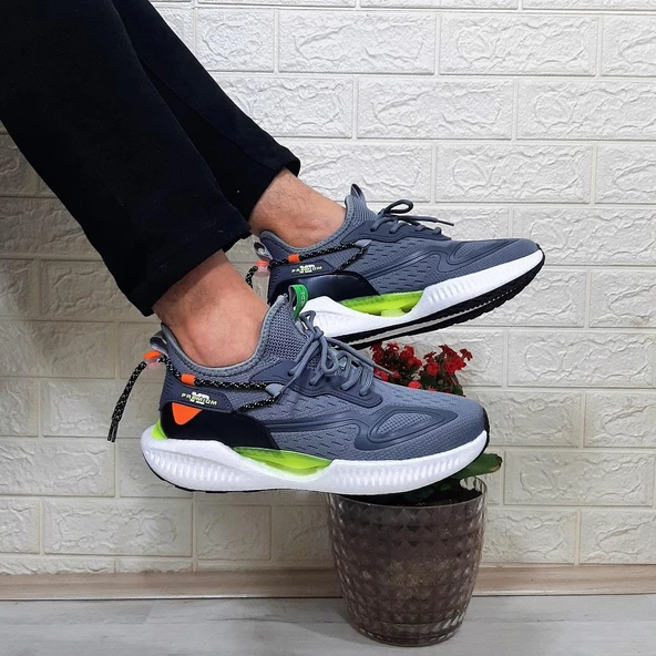 M.P 1659 Gri Renk Kaymaz Rahat HAfif Spor Ayakkabı - 4