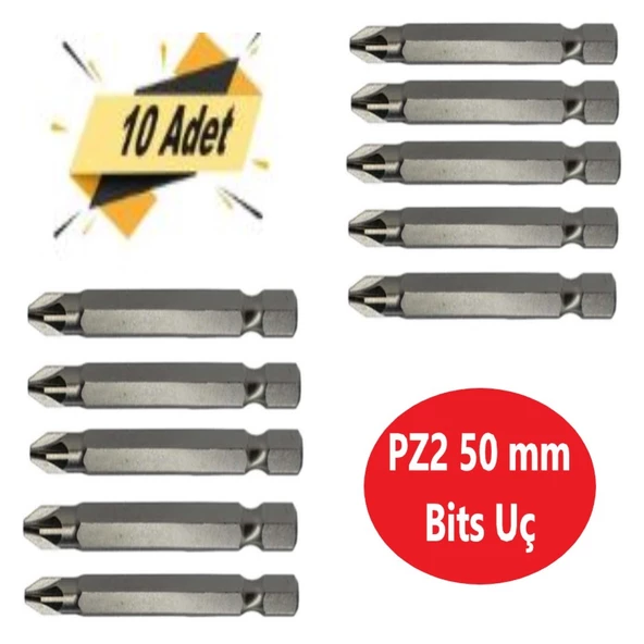 Bits Uç, Yıldız Matkap Ucu PZ2 X 50 mm 10 Adet