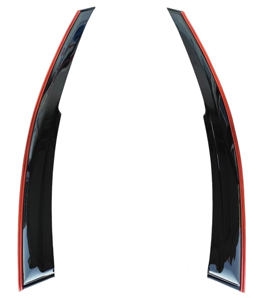 Peugeot Bipper Çift Sıra Kırmızı Kromlu Cam Rüzgarlığı 2-Li Tüm Yıllar