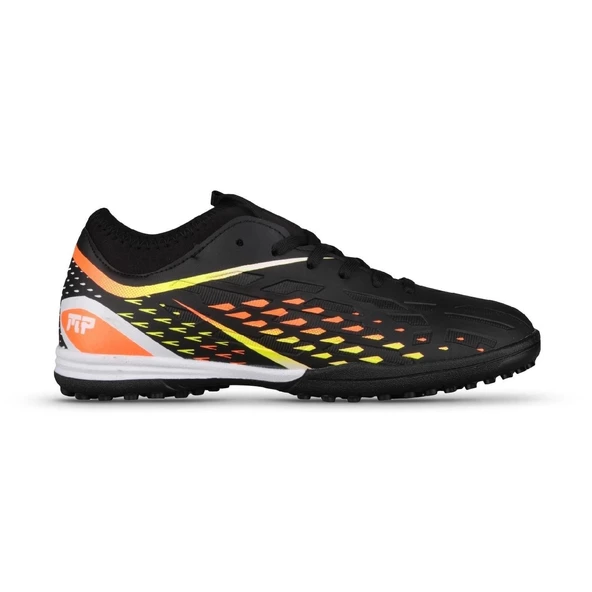M.P Unisex Bağcıklı Siyah-Turuncu Halı Saha Futbol Ayakkabısı 241-1358GR