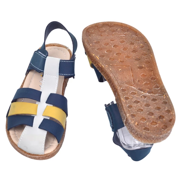 Kiko Kids Erkek Çocuk Sandalet Şb 2479-87 Lacivert - Sarı - 4