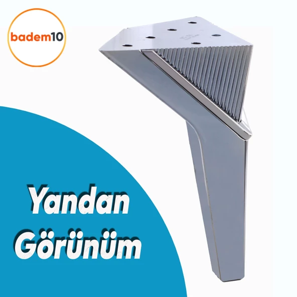 Empoli Lüks Mobilya Oturma Yükseltici Kanepe Sehpa TV Ünite Koltuk Ayağı Baza Ayakları Füme 16 cm - Resim 3