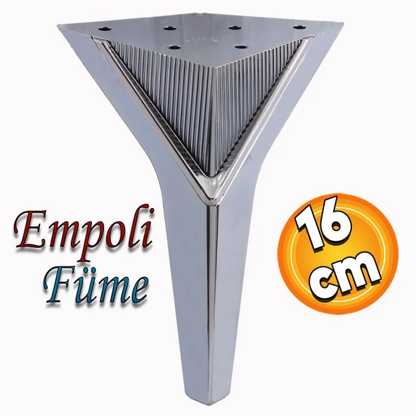 Empoli Lüks Mobilya Oturma Yükseltici Kanepe Sehpa TV Ünite Koltuk Ayağı Baza Ayakları Füme 16 cm