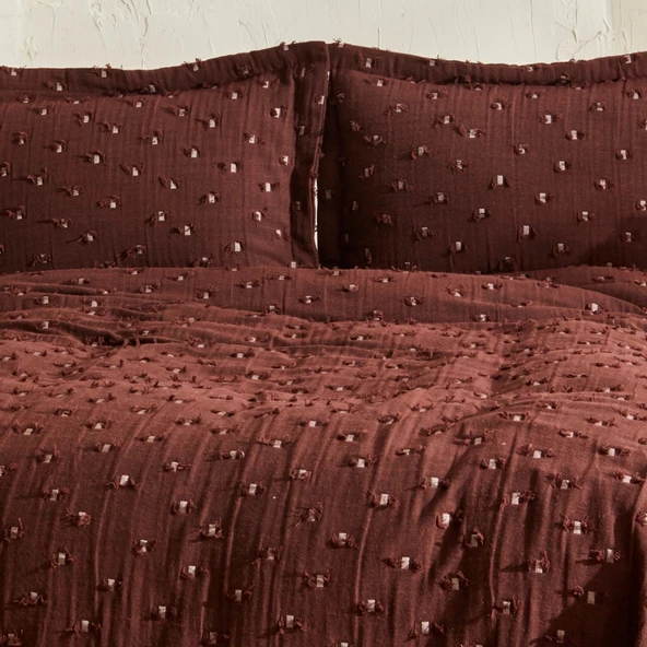 Karaca Home Mary Çift Kişilik Yatak Örtüsü Takımı Koyu Kahve - 3