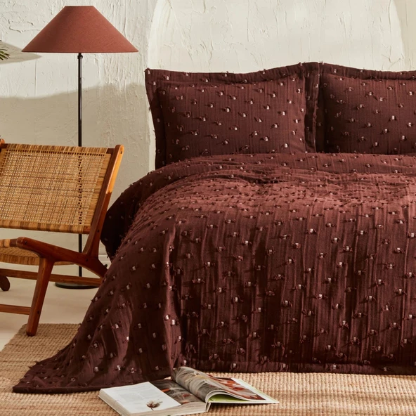 Karaca Home Mary Çift Kişilik Yatak Örtüsü Takımı Koyu Kahve - 2
