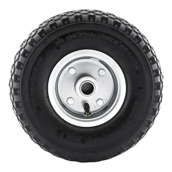 El Arabası Yük Taşıma Tekeri Siboplu Bilyeli Rulmanlı Havalı Dublex 260x80 mm Çelik Jant Tekerlek - 4