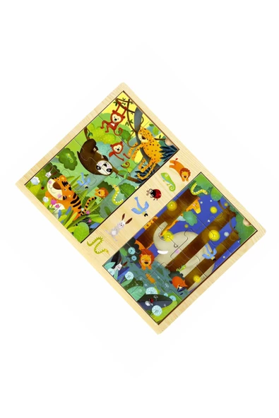 Ahşap Puzzle'ın En Güzel Örneği: Gece ve Gündüz Hayvanlar - 2