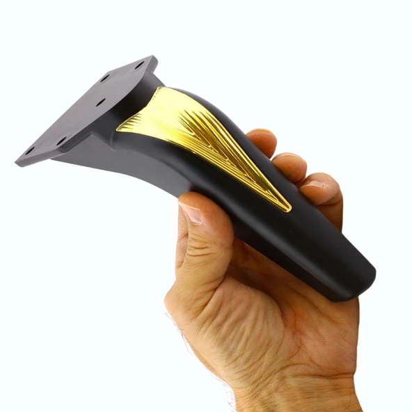 Tılsım Mobilya Yükseltci Kanepe Sehpa TV Ünitesi Koltuk Ayağı Baza Ayakları Siyah Altın 16 cm - Resim 6