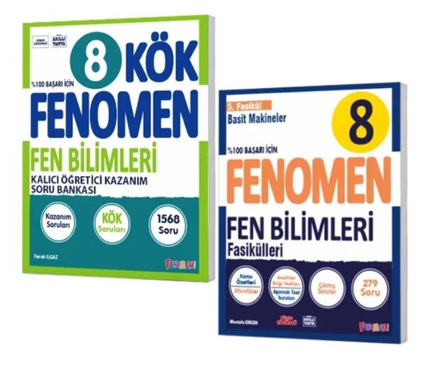 FENOMEN YAYINLARI 8. SINIF Kök Fen Bilimleri Soru Bankası + Fen Bilimleri 5. Fasikül (Basit Makineler) (2 KİTAP) ürün görseli