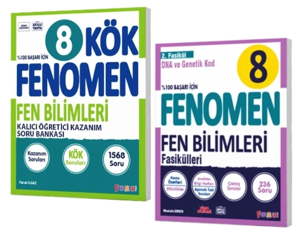 FENOMEN YAYINLARI 8. SINIF Kök Fen Bilimleri Soru Bankası + Fen Bilimleri 2. Fasikül (DNA Ve Genetik Kod)(2 KİTAP)