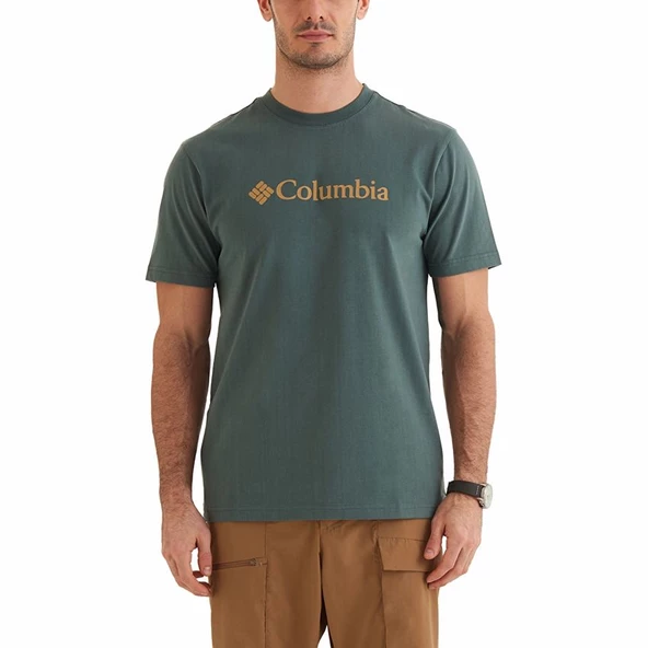 Columbia CSC M Basic Logo Brushed Erkek Kısa Kollu T-Shirt Yeşil CS0287-353