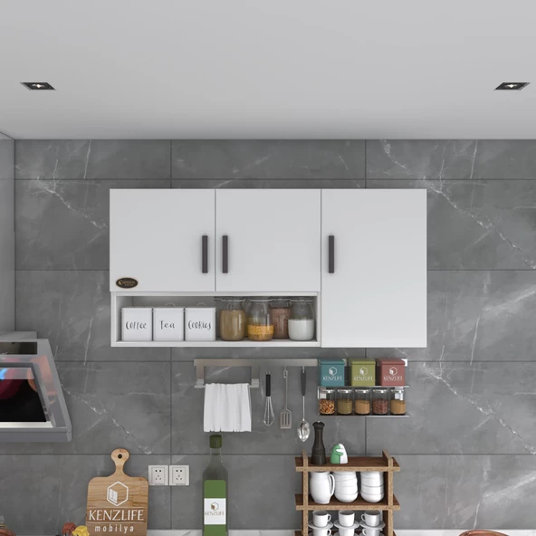 Kenzlife hazır mutfak mirena22 byz 060X120X22 mutfak banyo dolabı kapaklı raflı - 4