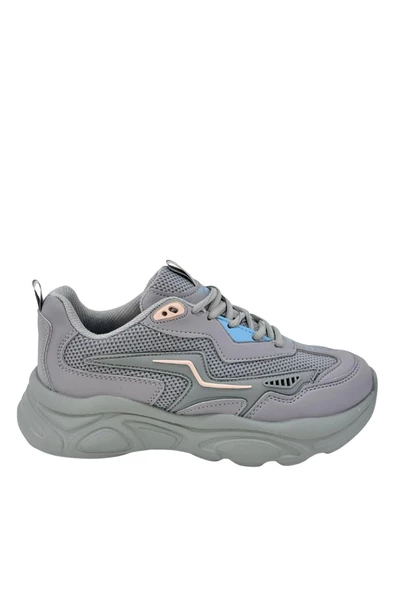 Kadın Bej  Ortopedik Taban fileli Sneaker Günlük Spor Ayakkabı 026 SLZ00044 - 6