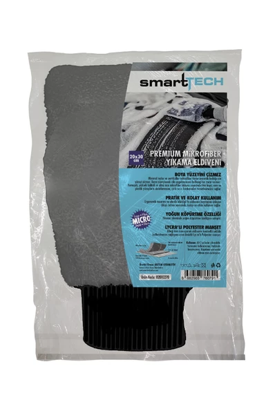 Smart Tech Premium Mikrofiber Yıkama Eldiveni Gri - 2