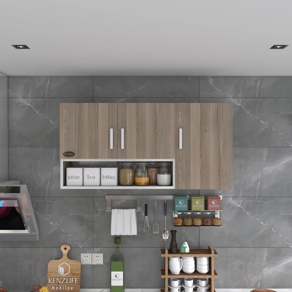 Kenzlife hazır mutfak mirena22 crd 060*120*22 mutfak banyo dolabı kapaklı raflı - 4
