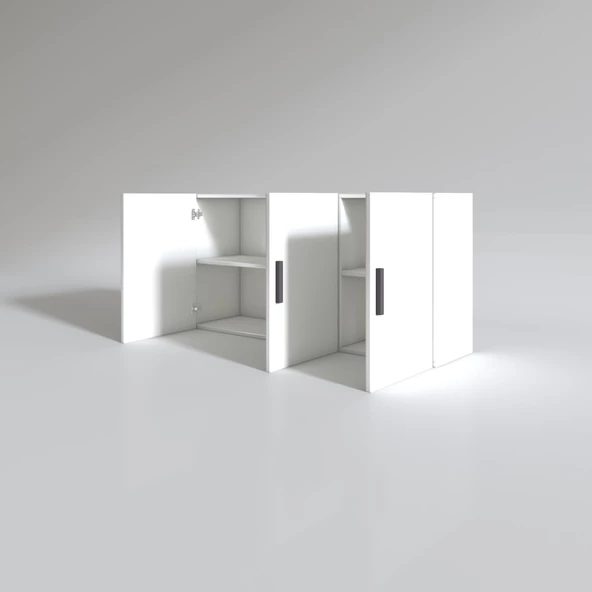 Kenzlife hazır mutfak dirca22 byz 060x120x22 mutfak banyo dolabı kapaklı raflı - 2