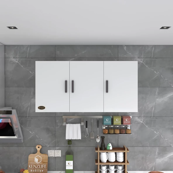 Kenzlife hazır mutfak dirca22 byz 060x120x22 mutfak banyo dolabı kapaklı raflı - 4