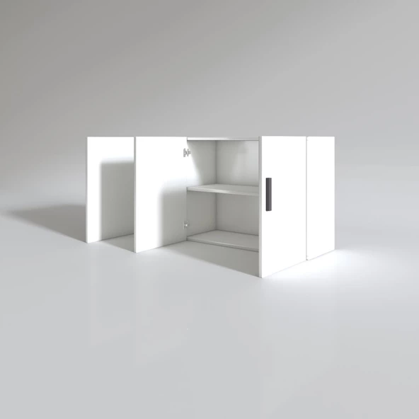 Kenzlife hazır mutfak canna32 byz 060x120x32 mutfak banyo dolabı kapaklı raflı - 2