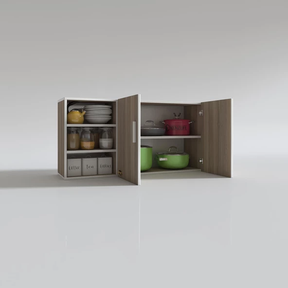 Kenzlife hazır mutfak castus22 crd 060*120*22 mutfak banyo dolabı kapaklı raflı - 2