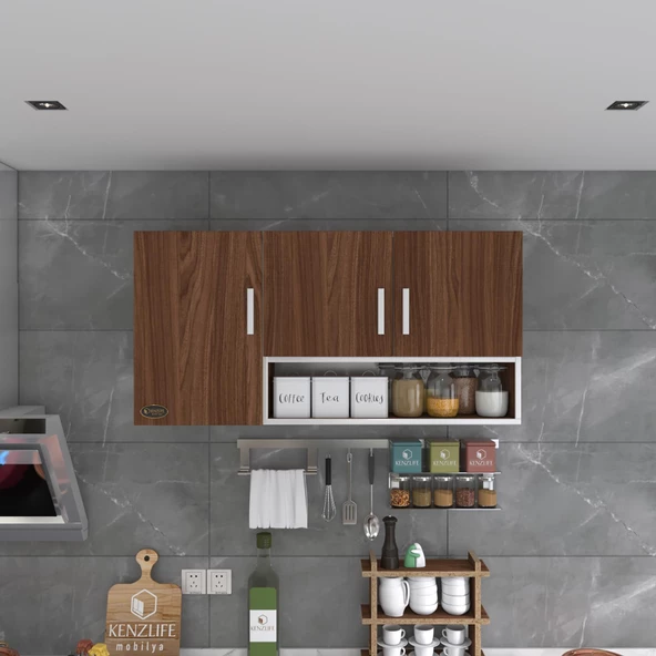 Kenzlife hazır mutfak mirandus22 cvz 060*120*22 mutfak banyo dolabı kapaklı raflı - Resim 4